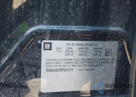 2013 Buick Lacrosse Touring Group z USA, uszkodzony, nr VIN 1G4GJ5E35DF227212